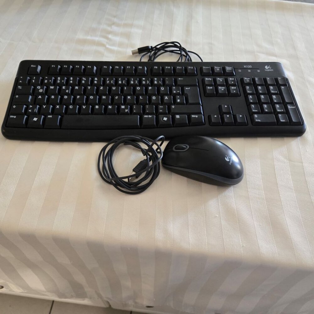 Logitech K120 Wired Keyboard, QWERTZ (German/European) Layout & Logitech Mouse